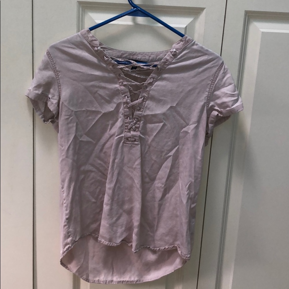 Light Pink Tie Up Shirt
